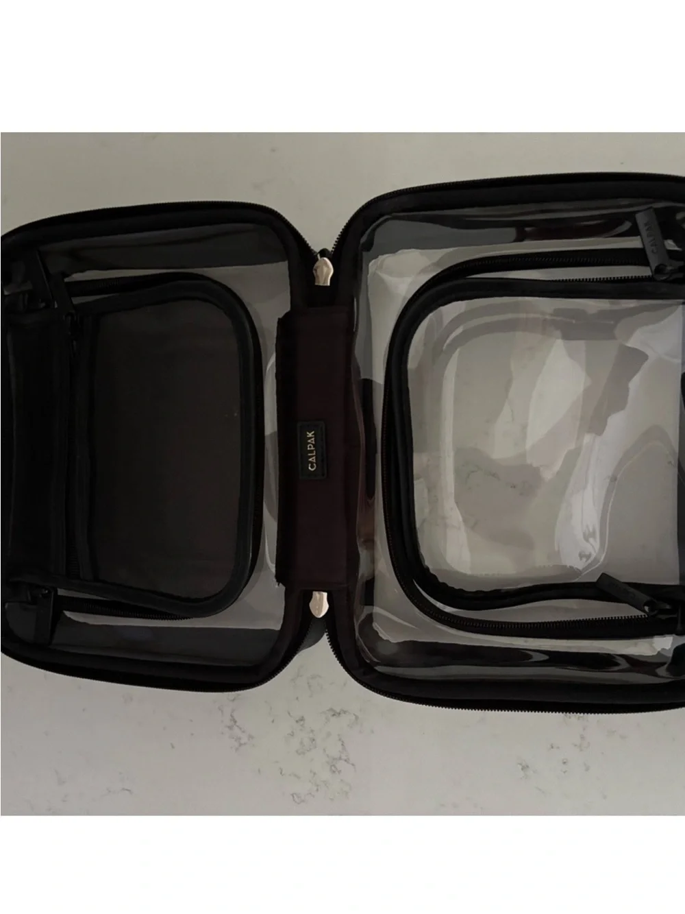Calpak Medium Black Clear Travel Makeup Case